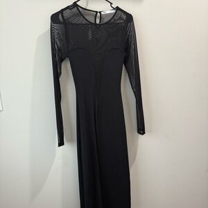 Zara Black Long Sleeve Mesh Dress
